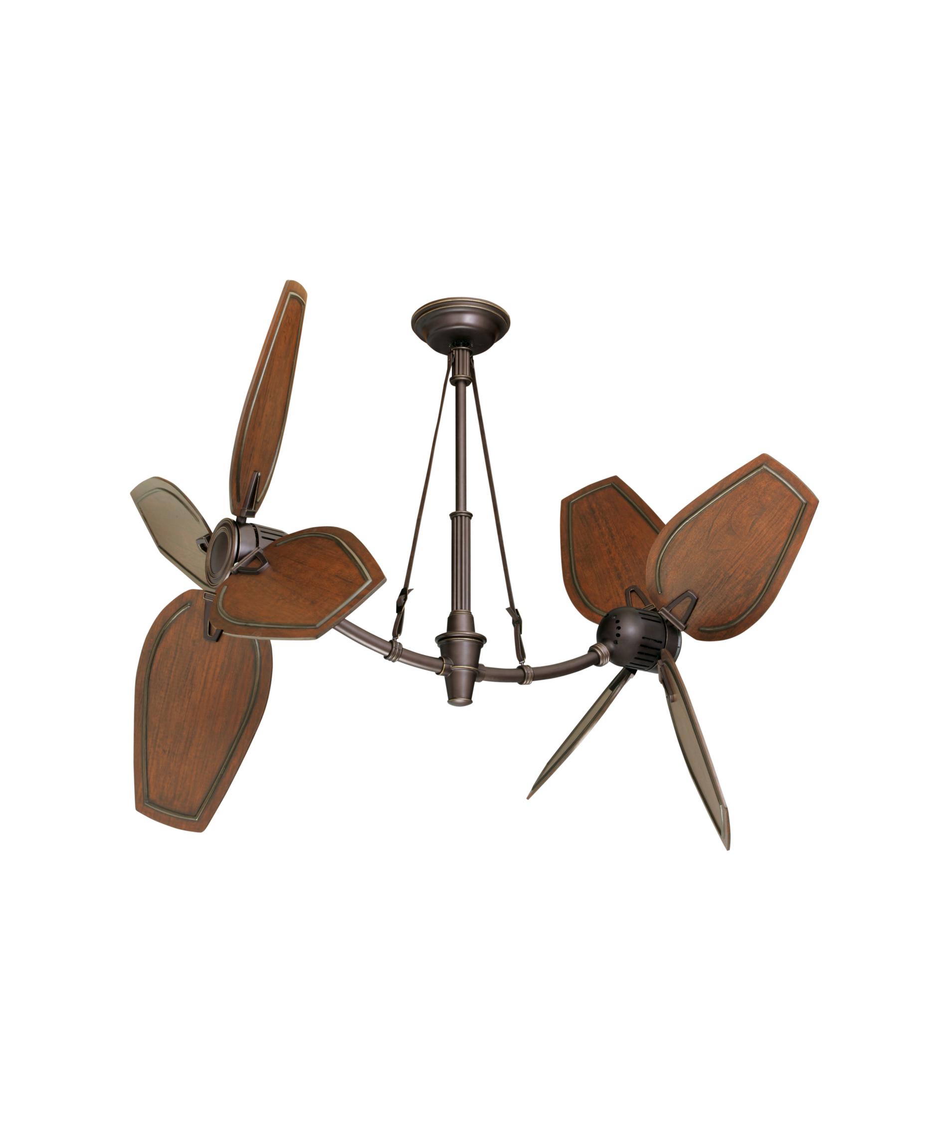 Emerson St Croix 44 Inch Double Ceiling Fan Capitol Lighting 1 Shown In Oil Rubbed Bronze Finish With Optional B80hcw Hand Carved Walnut Paddle Blades