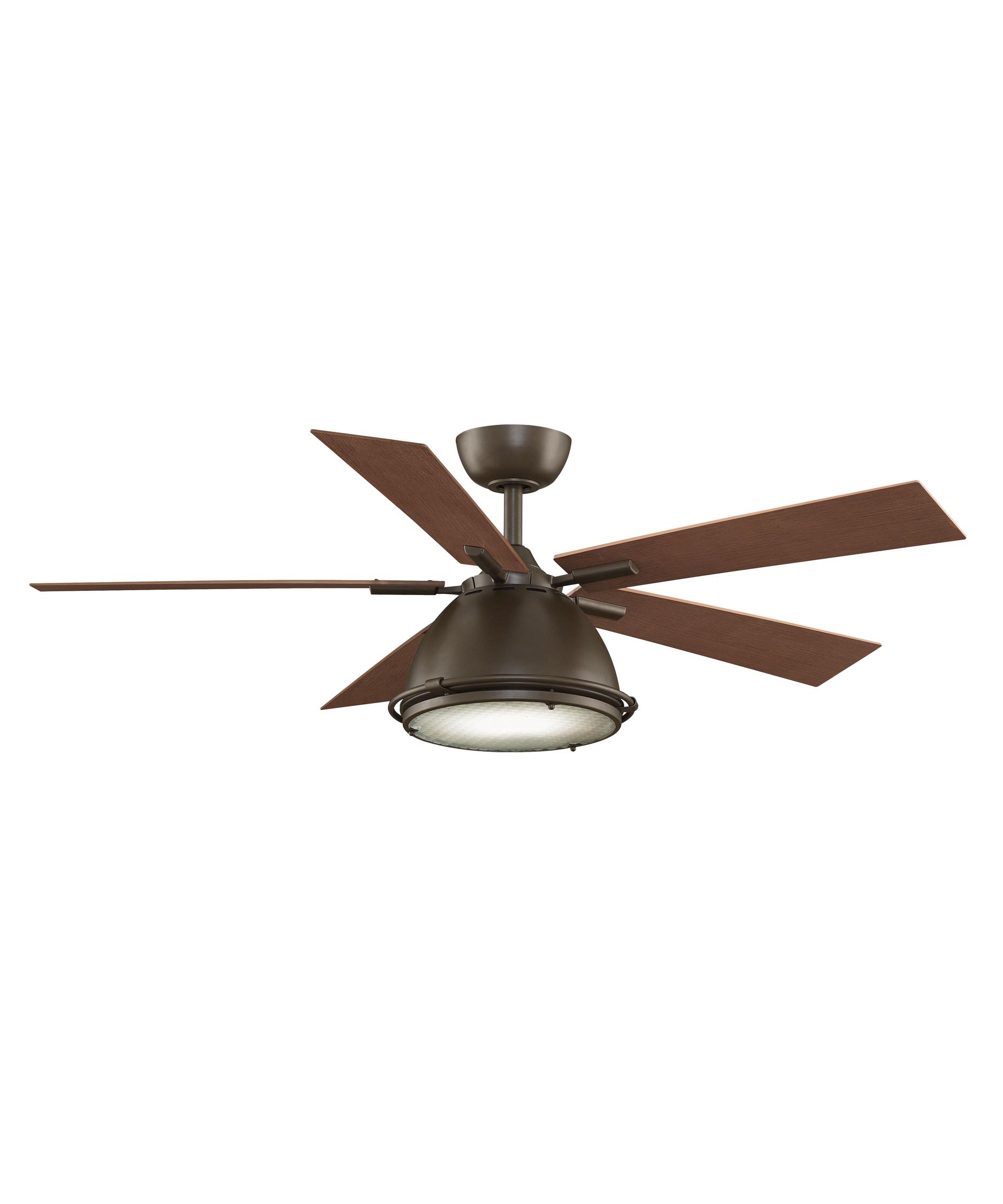 Fanimation Fp7951 Breckenfield 52 Inch 5 Blade Ceiling Fan Shown In Oil Rubbed Bronze Finish And Frosted Prismatic Glass