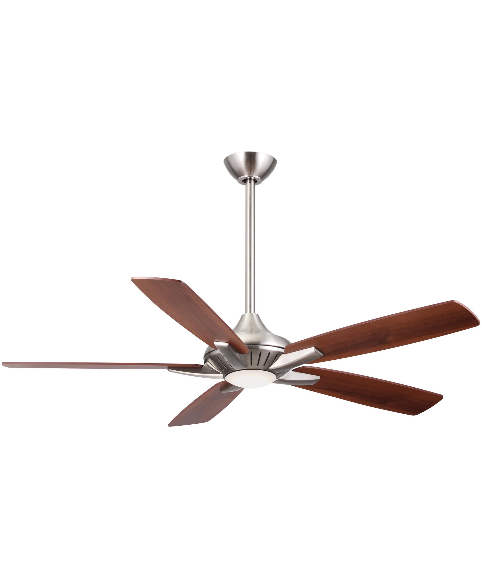 Minka Aire Dyno 52 Inch 5 Blade Ceiling Fan Capitol Lighting 1 Shown In Brushed Nickel Finish And Etched Lens Glass