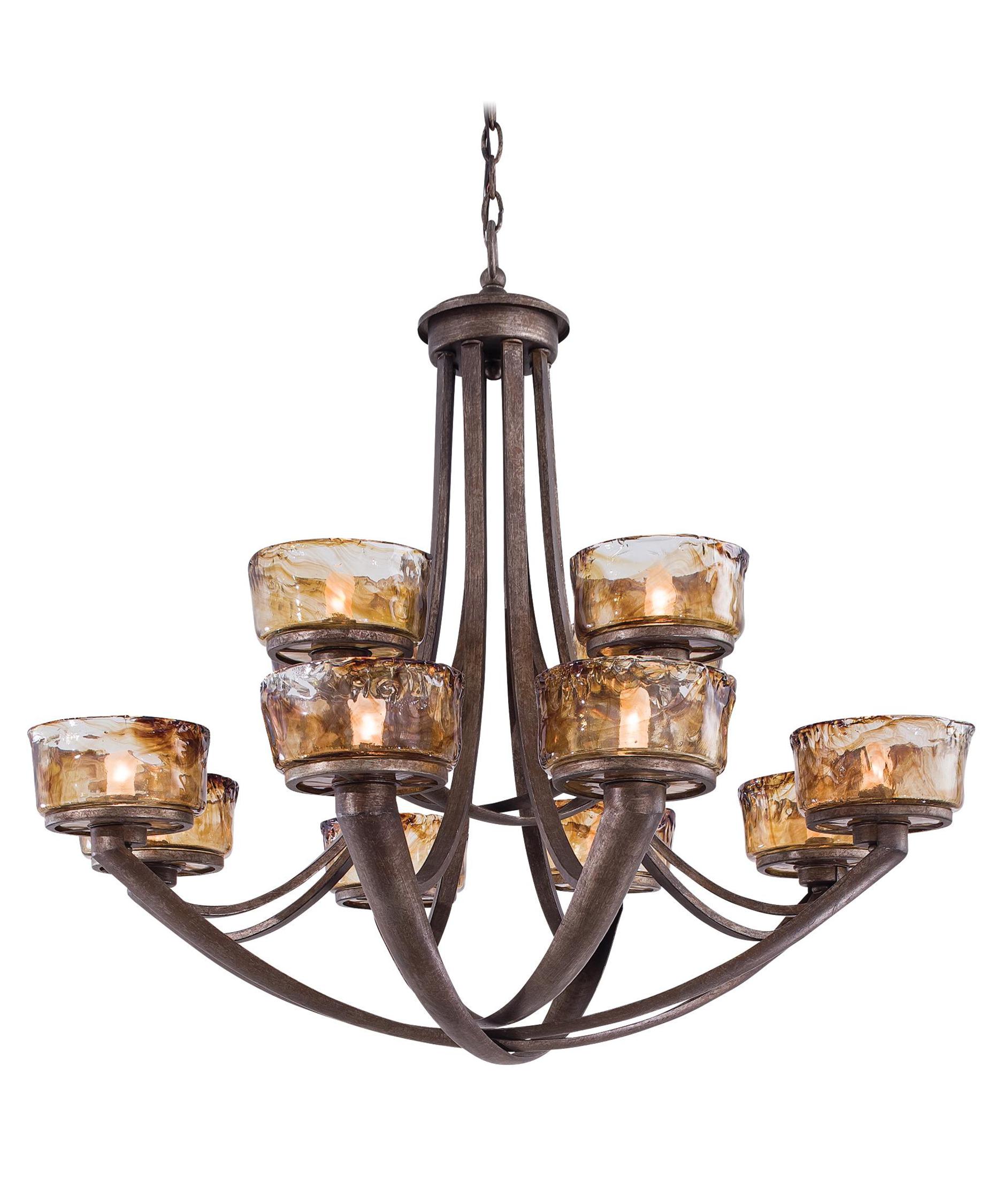 Minka Lavery La Bohem 36 Inch Wide 12 Light Chandelier Capitol Shown In Monarch Bronze Finish And Rustic Amber Drip Glass